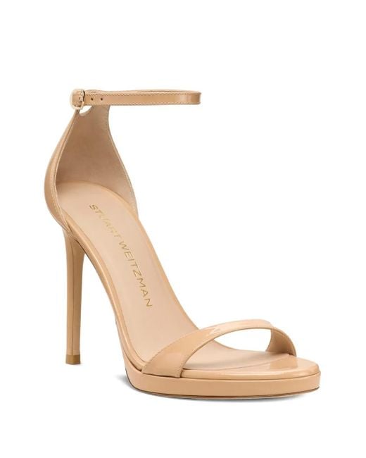 Stuart Weitzman Natural Platform Ankle-Strap Sandals