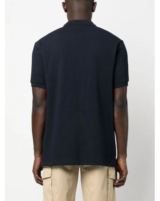 Paul Smith Blue Zebra-Motif Organic Cotton Polo for men