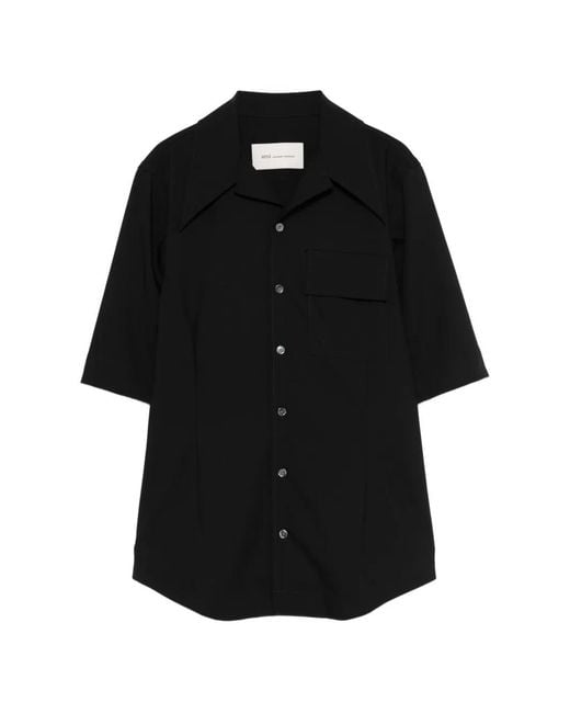 Camisa Con Bolsillos AMI de color Black