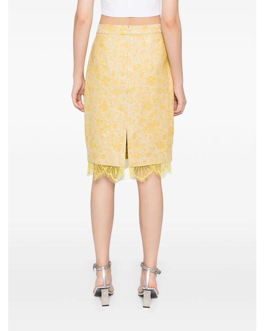 BLAKLACE Yellow Floral Lace Skirt