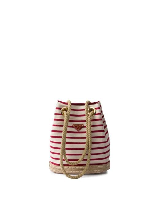 Prada White Small Mariner Bucket Bag