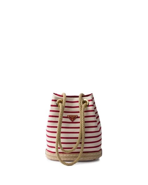 Prada White Small Mariner Bucket Bag