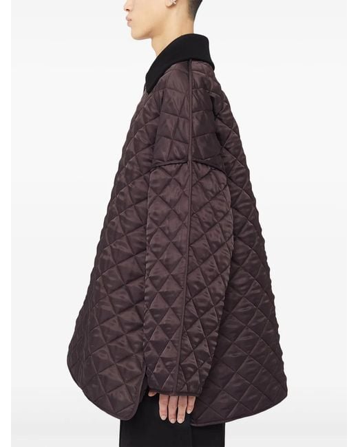 Jil Sander Brown Quilted Viscose Oversized Jacket for men