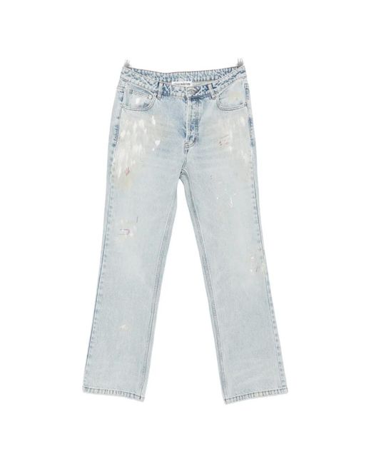 Cole Buxton Blue Paint-Splatter Distressed Jeans for men