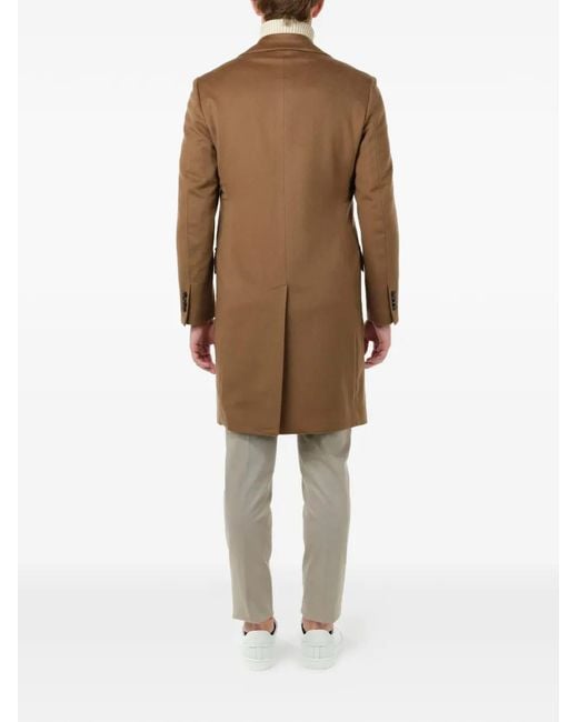 Al Duca D'aosta Natural Double-Breasted Cashmere Coat for men