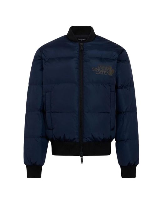 DSquared² Blue Easy Down Bomber Jacket for men