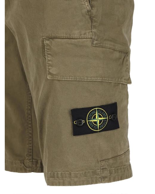 メンズ Stone Island カーゴショーツ Green