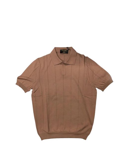 Gran Sasso Brown Short-Sleeve Polo Shirt for men