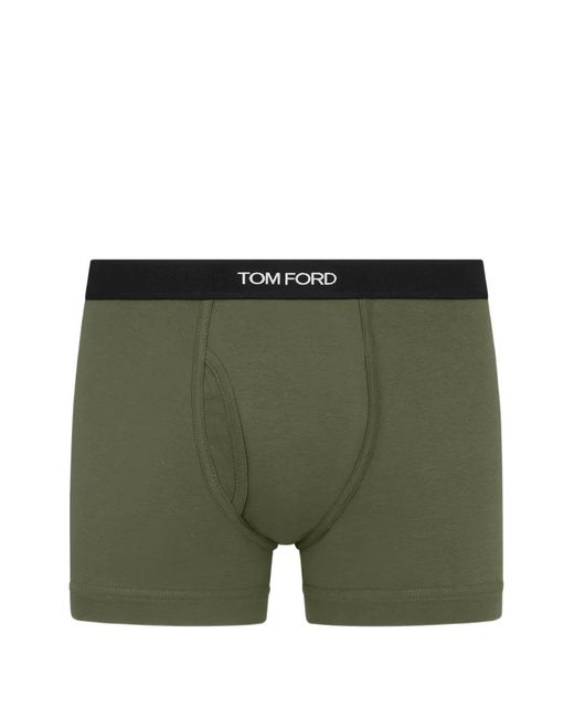 Tom Ford Green Logo-Waistband Boxer Briefs for men
