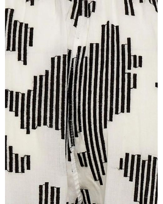 Devotion White Orenda Patterned Cropped Trousers