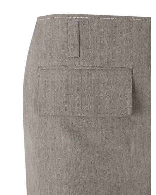 Marni Gray Flap-Pocket Midi Skirt