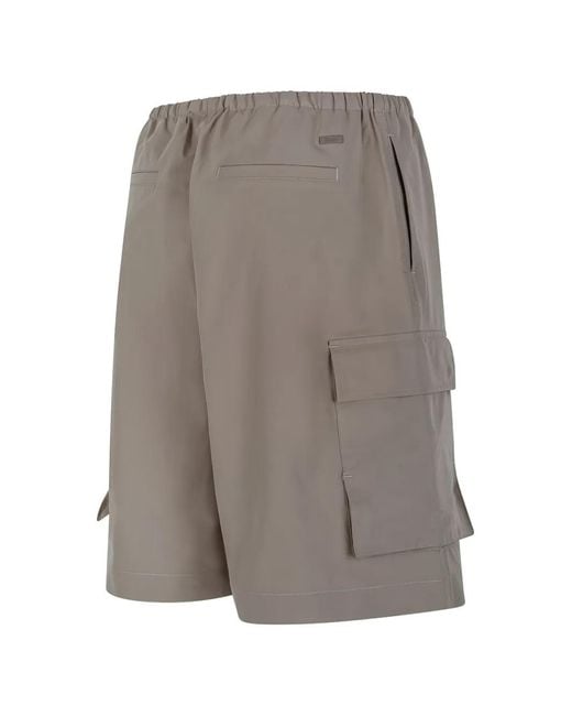 Herno Gray Elasticated-Waist Cargo Shorts
