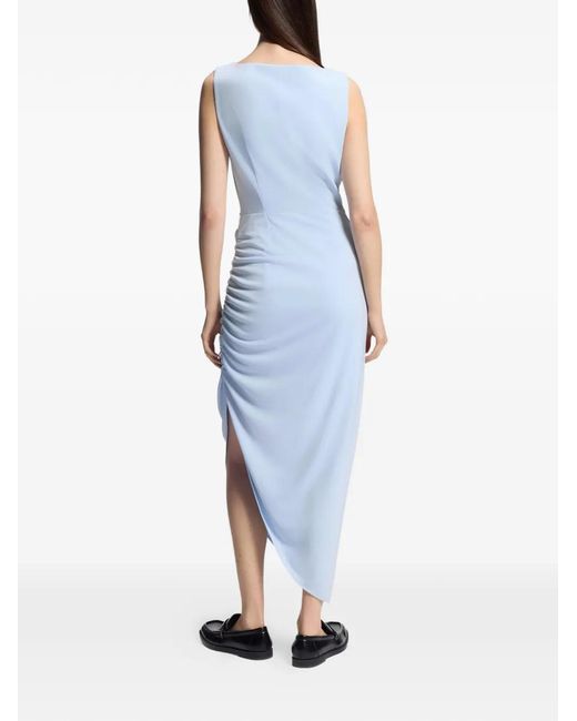 HUGO Blue Ruched Asymmetric Dress