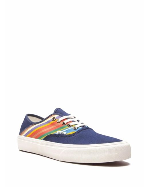 Vans Blue Authentic "Retro Stripes" Sneakers