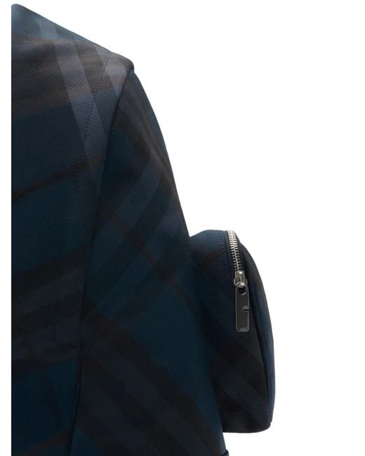Burberry Blue Grid Backpack for men