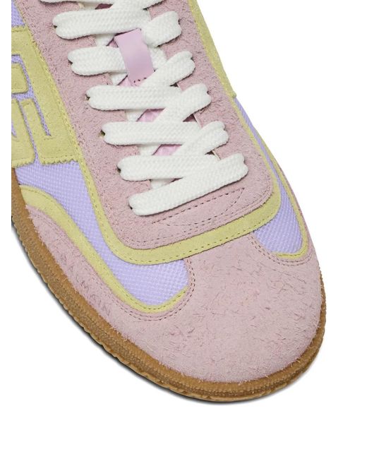 Balmain White Swan Suede And Mesh Trainers