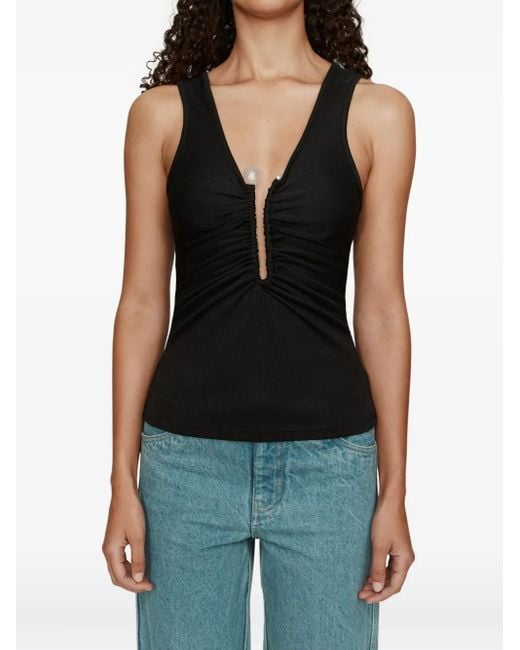 Christopher Esber Black Crystal Pin Tank Top