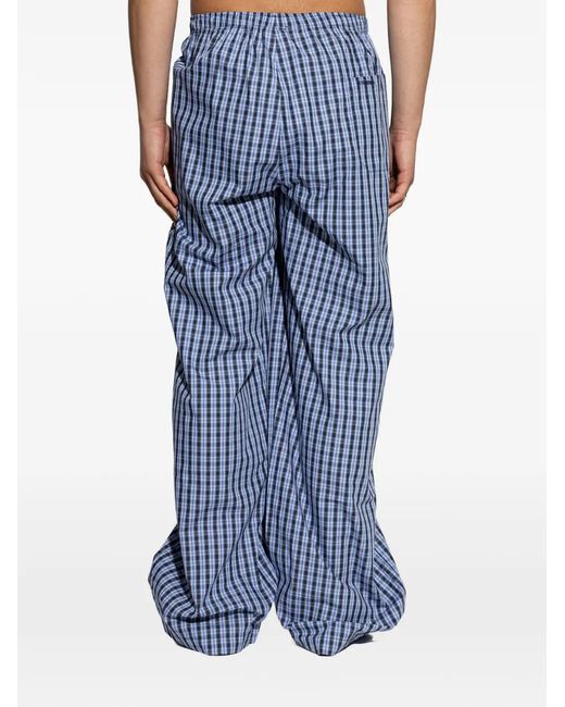 Vetements Blue Check-Pattern Trousers for men