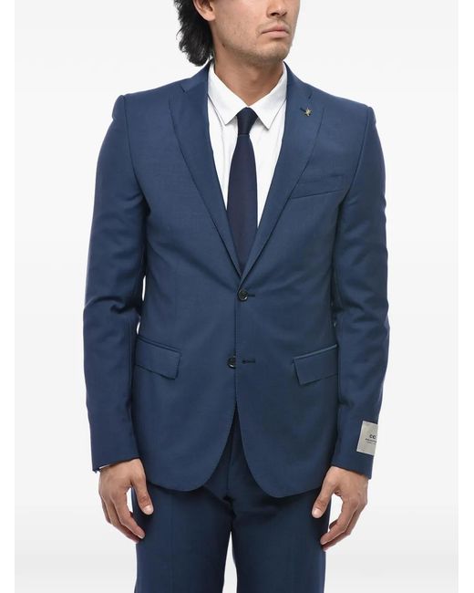 Corneliani Blue Cc Collection Single-Breasted Virgin Wool Suit for men