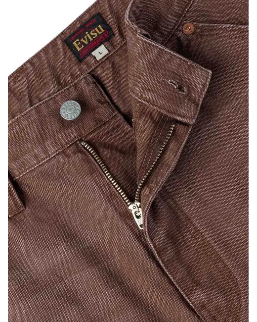 Evisu Daicock Gerafelde Jeans in het Brown voor heren