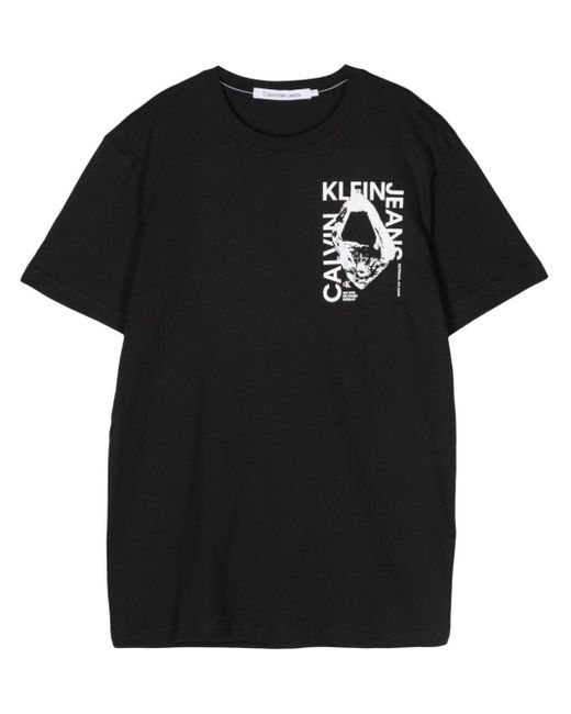 Calvin Klein Black Logo-print Cotton T-shirt for men