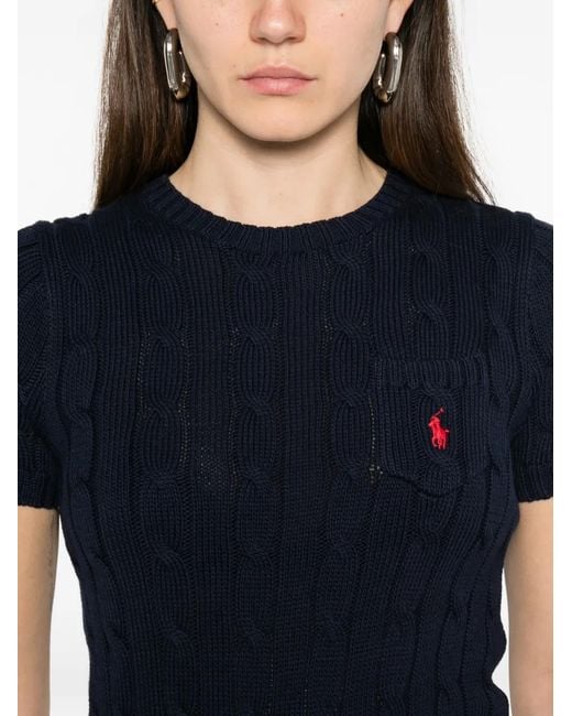 Polo Ralph Lauren Blue Short Sleeve Mini Polo With Ribbed Cuffs