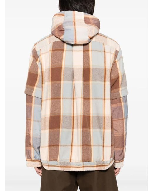 メンズ Sacai チェック シャツジャケット Brown