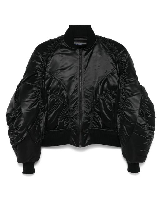 Mugler サテン ボンバージャケット Black