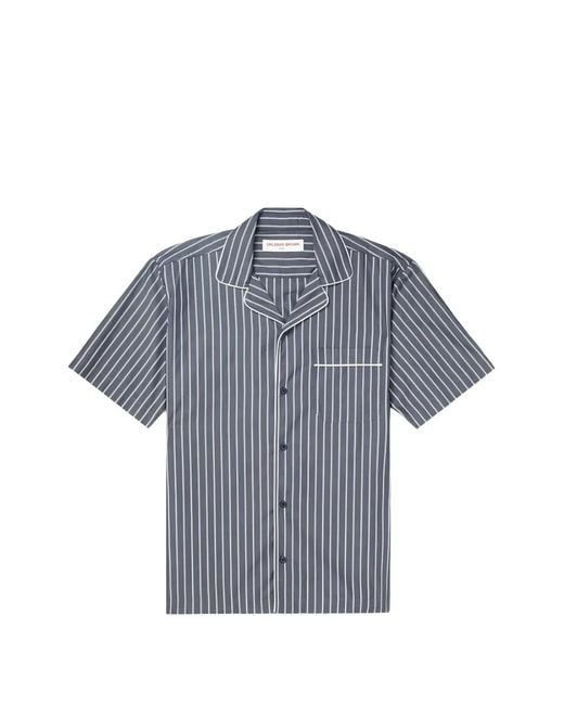 Orlebar Brown Blue Chemise De Pyjama Marne À Rayures for men