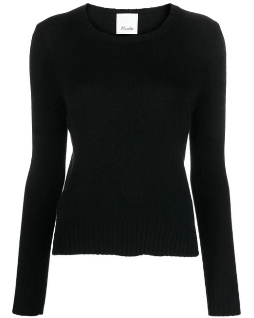 Jersey de cachemira de punto fino Allude de color Black