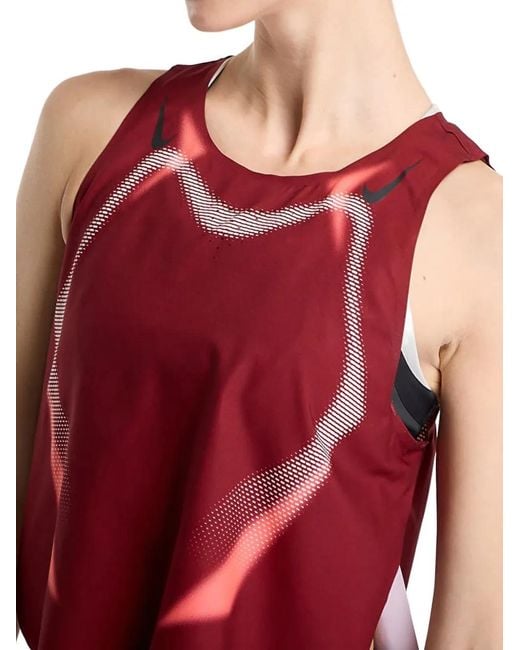Nike Red Aeroswift Cropped Tank Top