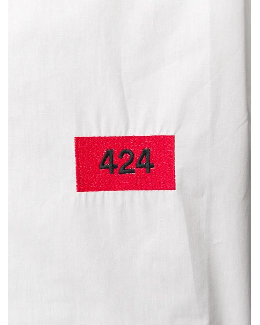 424 White Logo Cotton Shirt for men