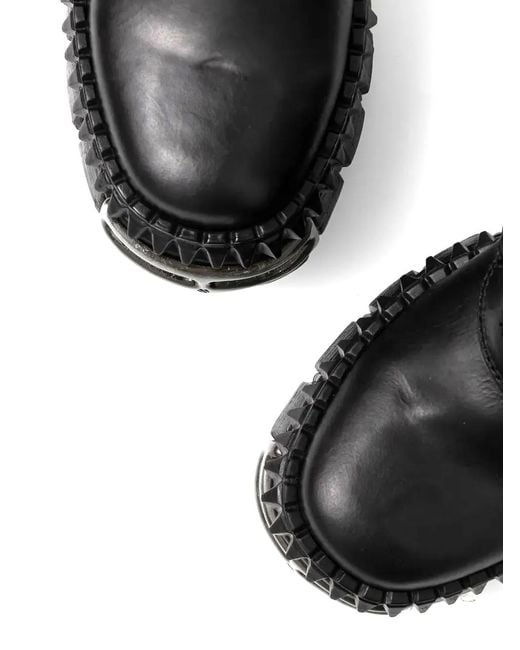 Botas Con Plataforma De 80 Mm Y Hebilla New Rock de color Black