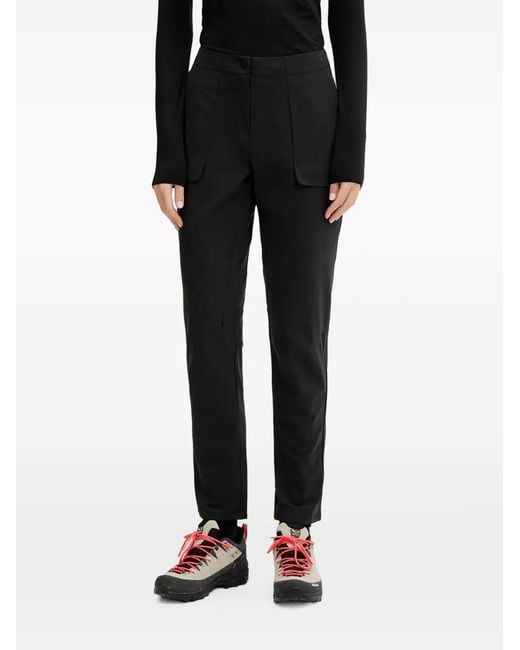 Jack Wolfskin Black Pantalon De Randonnée À Logo Imprimé