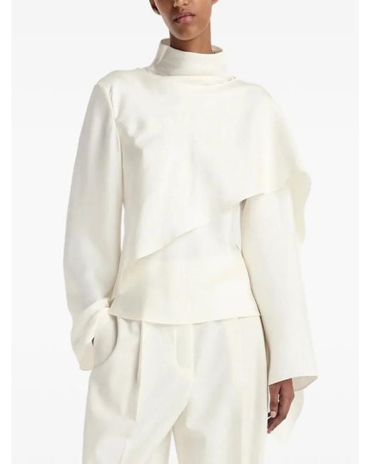 Rohe White Foulard-Detail Silk Blouse