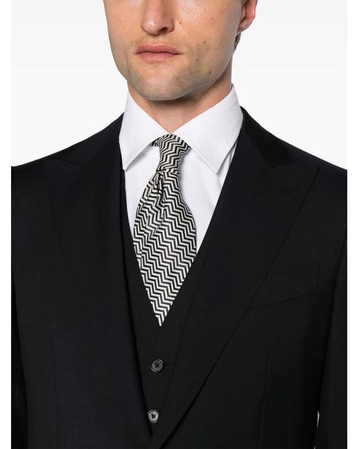 Caruso Black Single-Breasted Suit for men