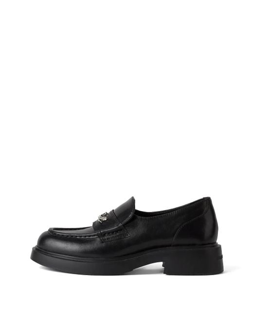 Karl Lagerfeld Black Macie Signia Rhinestone-Embellished Loafers