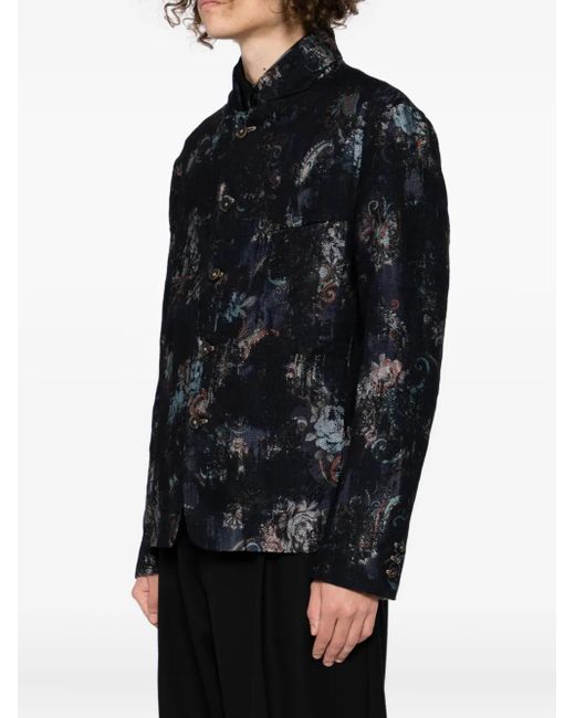 Forme D'expression Black Graphic-Print Jacket for men