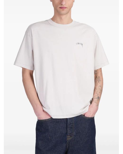 メンズ Stussy Lazy Tシャツ White