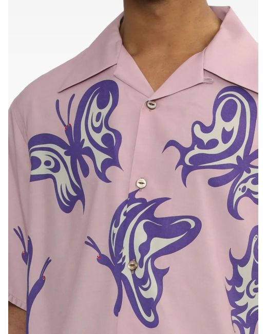 Needles Pink X Kae Tanaka One-Up Butterfly-Print Shirt for men