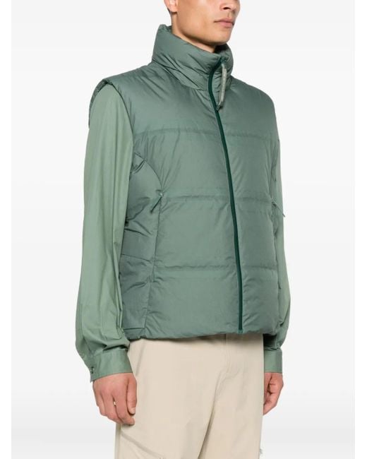 C P Company Green Quilted High-Neck Vest for men
