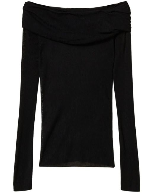 Twinset Black Off-Shoulder Sweater