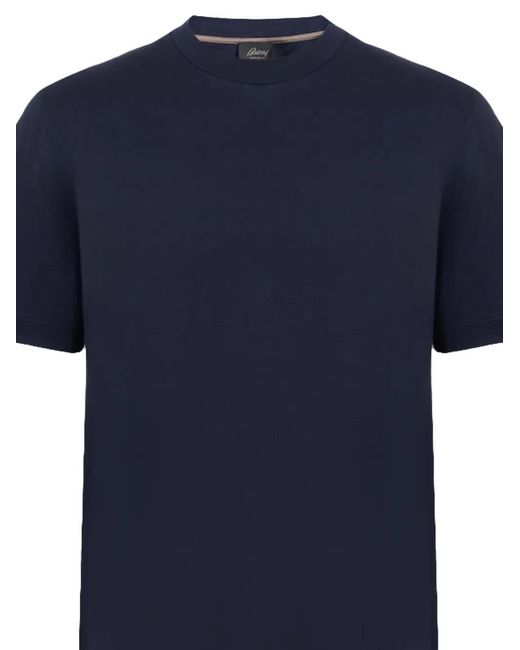 Brioni Blue Gassed Cotton T-Shirt for men