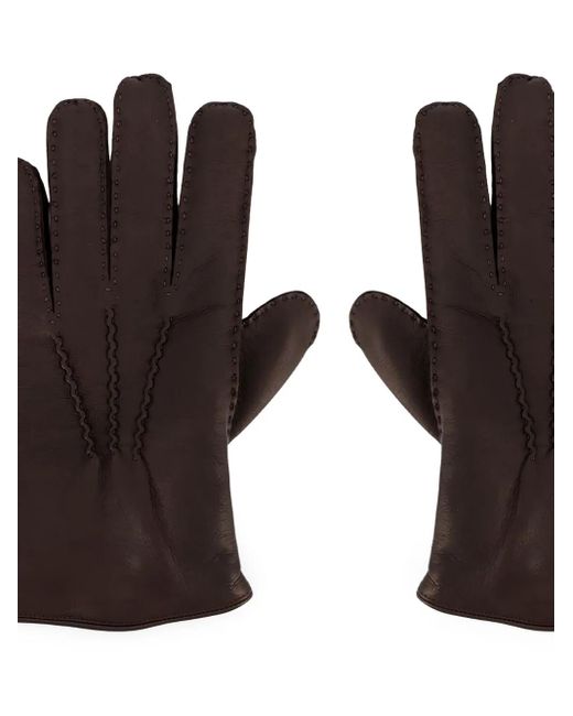Orciani Black Stitched Gloves for men