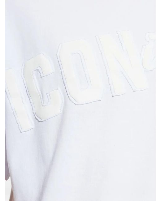 DSquared² White T-Shirt À Logo Appliqué for men