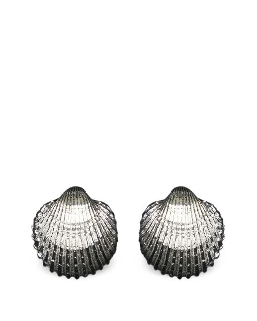 FEDERICA TOSI Gray Textured Shell Earrings