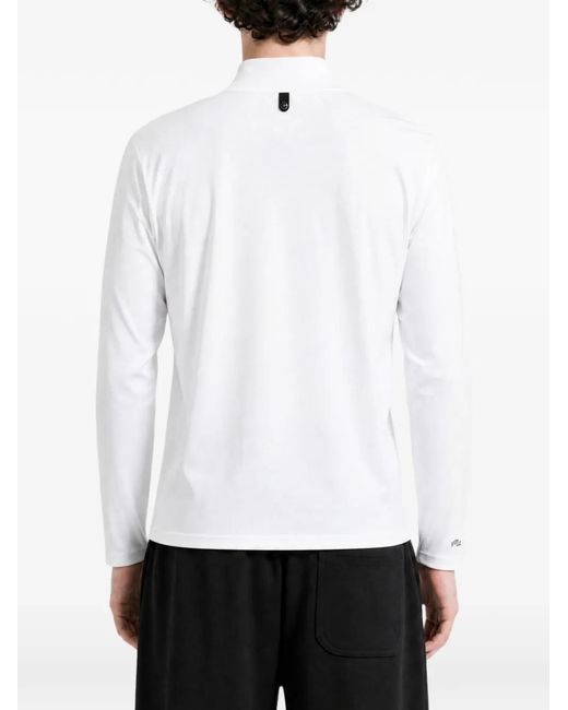 Malbon Golf White Flyer Quarter-Zip Sweatshirt for men
