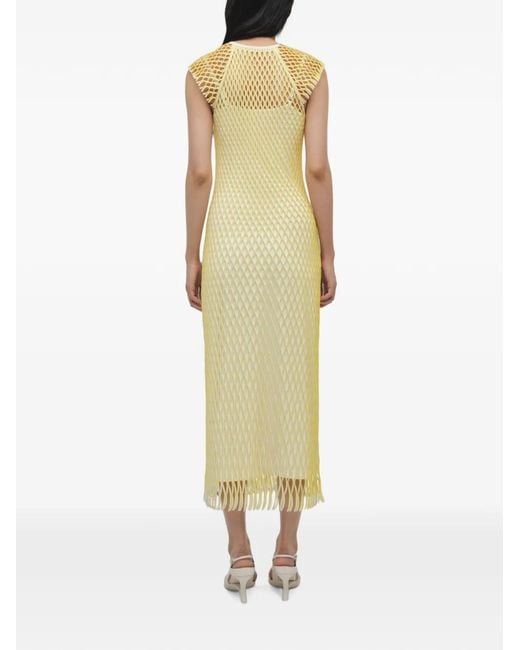 Jonathan Simkhai Metallic Faylen Open-Knit Fringed Midi Dress