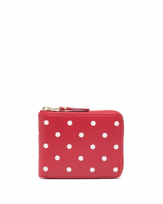 Comme des Garçons Red Polka-Dot Leather Wallet
