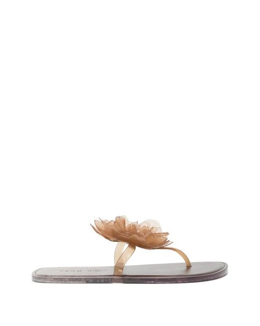 Farm Rio White Flower Flat Sandals